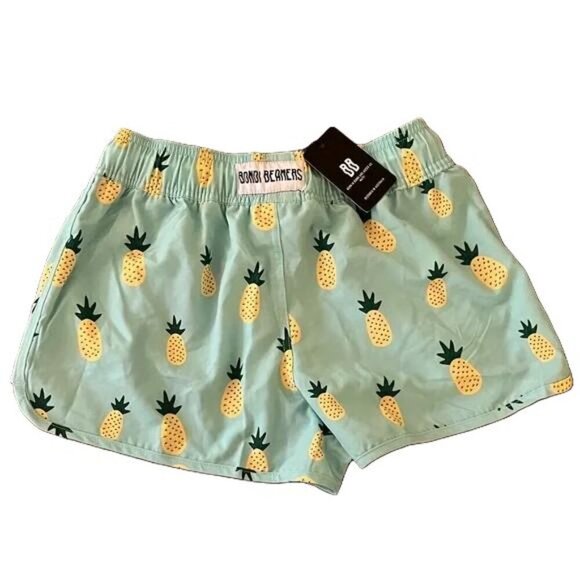 Bondi Beamers Pineapple Print Women's Athletic Shorts - Picture 2 of 6